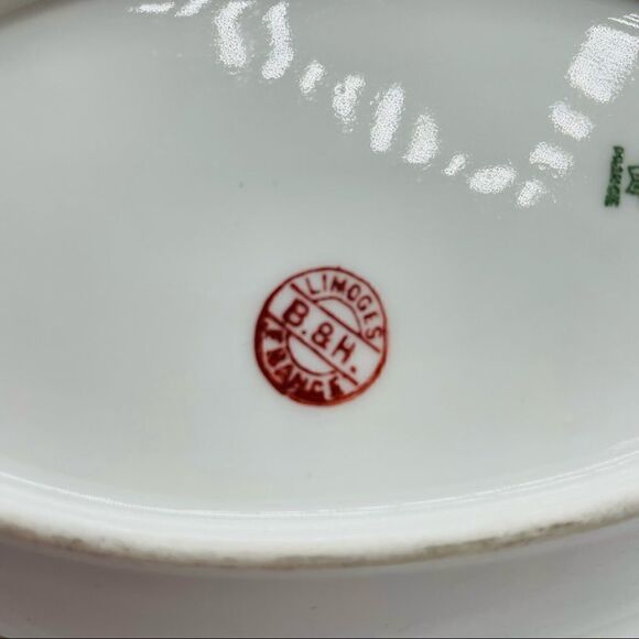 Vintage B&H Limoges Hand Painted Oval Trinket Dish - Picture 5 of 6